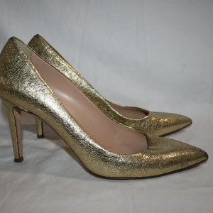J. Crew Gold Sparkle Leather Pumps   Size 9.5